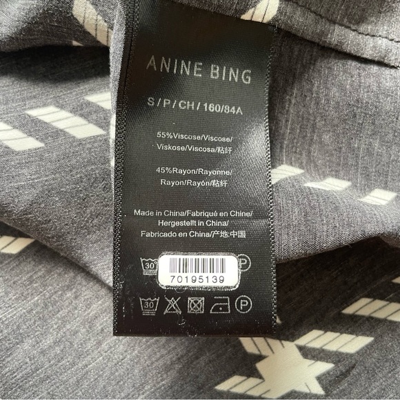 Anine Bing Aspen Shirt in Black and White Plaid Button Up Long Sleeve - Picture 7 of 10